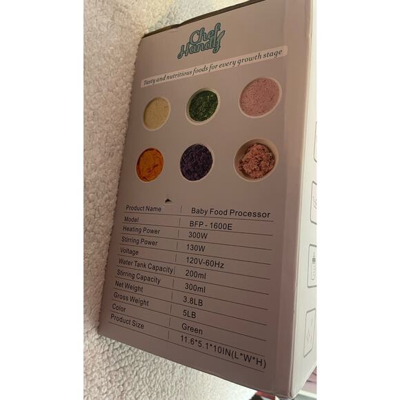 Baby Food Processor Chef Handy 5 in 1 Green NIB Baby Shower Gift - Picture 3 of 5